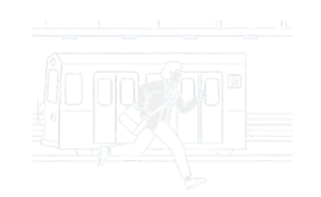 Person running to catch the train